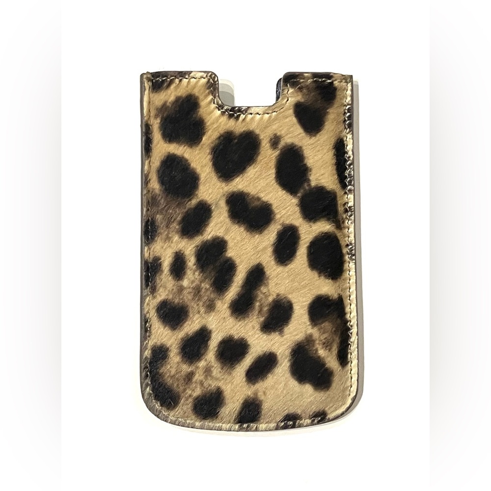 MaxMara Y2K Leopard Pony Hair Leather Phone Holder
